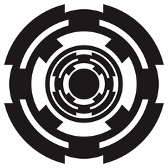 black and white target circle