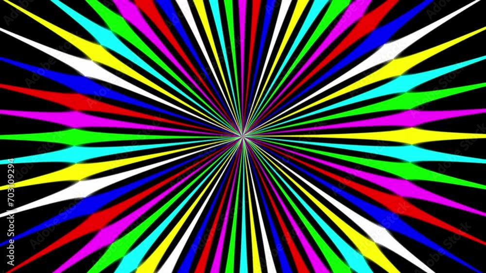 Wall mural colorful circular rays motion graphics with plain black background