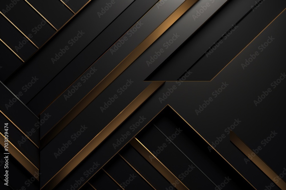 Poster abstract black and golden background with overlapping layers. vector graphic design, luxury abstract
