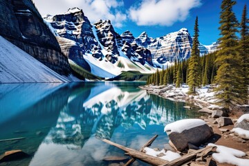 Glacier National Park, Montana, United States of America, Lake Moraine, Banff National Park, AI Generated