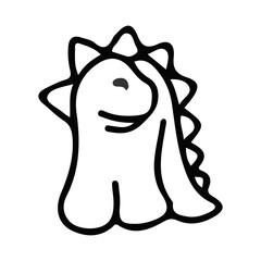 Cute dinosaur doodle with transparent background