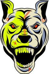 Cyberpunk Character Pitbull Dog Illustration