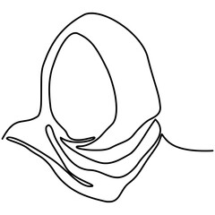 Continous line hijab woman illustration