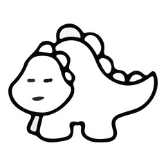 Cute dinosaur doodle with transparent background