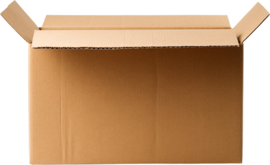 Cardboard box isolated on transparent background. PNG