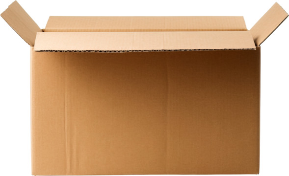 Cardboard box isolated on transparent background. PNG