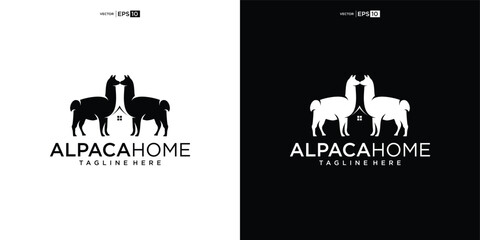 Alpaca house logo design illustration © nurvika