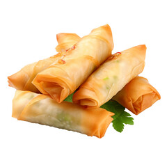 Spring rolls, isolated on a transparent background.