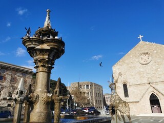 The architecture of the resort town of Rhodes. Streets of the old town
