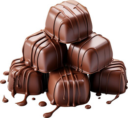Chocolate isolated on transparent background. PNG
