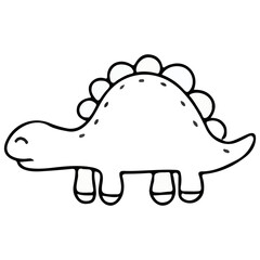 Cute dinosaur doodle with transparent background