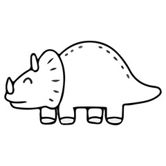Cute dinosaur doodle with transparent background