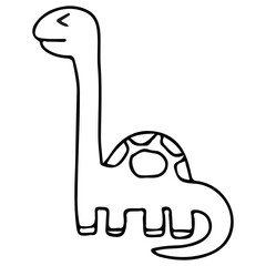 Cute dinosaur doodle with transparent background