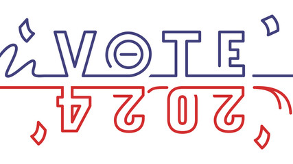 Vote 2024 Thick Outline Style Typography for American Presidential Election