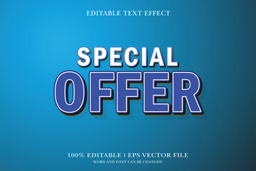 Special Offer, Editable text Effect with  3d vector design