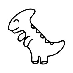 Cute dinosaur doodle with transparent background