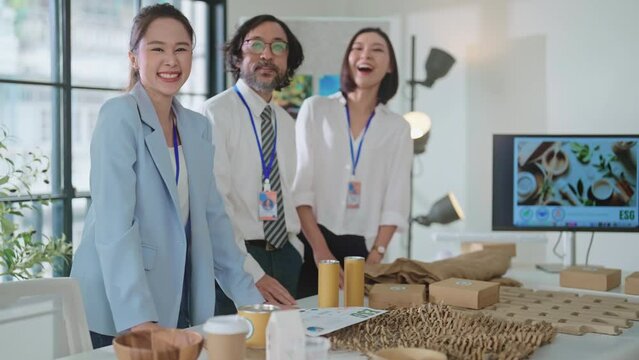 ESG environmental social governance ideas shring business discuss eco-friendly company meeting with business people implementing environmental protection for clean and sustainable future ecology