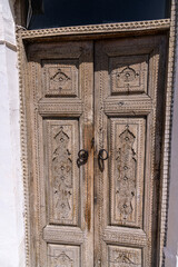 Door at Art Museum at the Ark of Bukhara, fortress in Bukhara city, Uzbekistan
