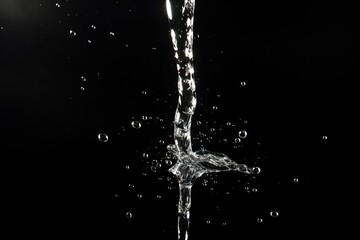 water splashes isolated black background