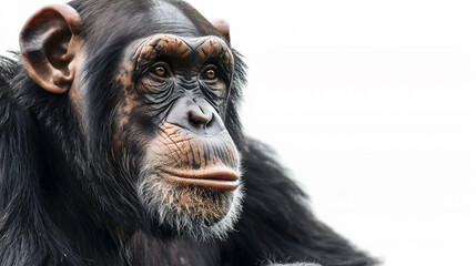 悲しい表情のチンパンジー