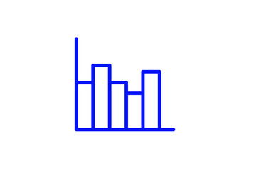 stats pictogram  isolated on white in flat style design. Vector illustration.