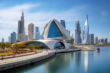 Modern buildings in Dubai, UAE. Dubai was the fastest developing city in the world between 2002 and...