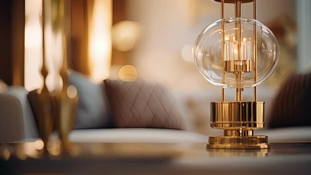 Detailed shot of the gold accents and ts on the furniture and fixtures, exuding a sense of luxury and wealth.