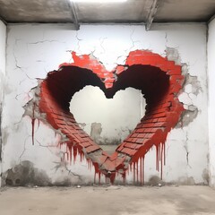 Heart shape hole wall