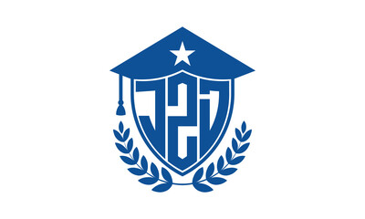 JZD three letter iconic academic logo design vector template. monogram, abstract, school, college, university, graduation cap symbol logo, shield, model, institute, educational, coaching canter, tech