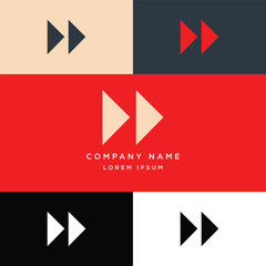 Arrow company logo template and color palette