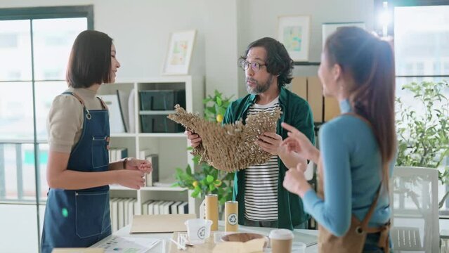 ESG environmental social governance ideas shring business discuss eco-friendly company meeting with business people implementing environmental protection for clean and sustainable future ecology