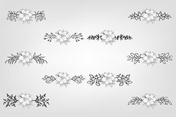 Set botanic blossom floral elements Decorative for Invitation