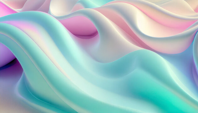 Tekstura w kształcie fal, polimerowa , gładka struktura, w pastelowych kolorach, generative ai