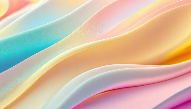 Tekstura w kształcie fal, polimerowa , gładka struktura, w pastelowych kolorach, generative ai