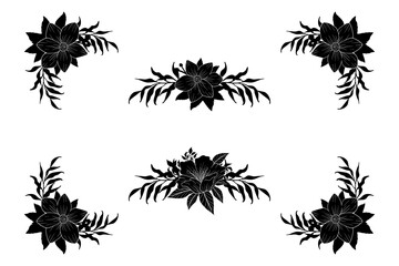 Fototapeta premium Set botanic blossom floral elements Decorative for Invitation