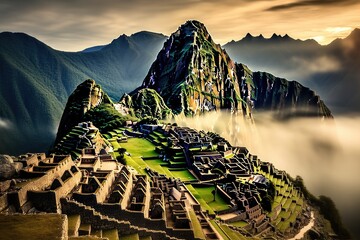 Machu Picchu is an Inca archaeological site in Peru, South America, Machu Picchu, Peru, AI Generated - obrazy, fototapety, plakaty