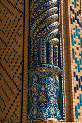 Close up on Nadir Divanbegi Khanaka in Bukhara, Uzbekistan