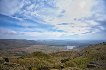 landscape with lake in Peak District