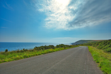 A road alongside sea in isle of man