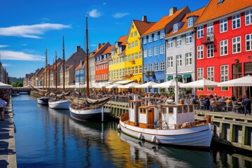 Fototapeta na wymiar Nyhavn is a canal in Copenhagen, Denmark, Nyhavn, Copenhagen, Denmark, AI Generated