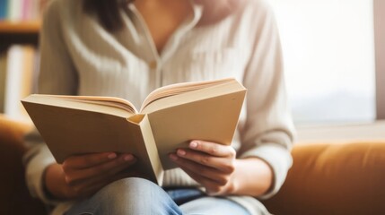 Fototapeta premium 本を読む女性 Generative AI