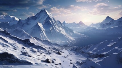 Snow mountain landscape