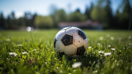 Obraz premium Soccer Ball on green grass