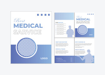 Vector Modern Medical Best Bi Fold Brochure Design template 