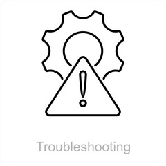 Troubleshooting and maintenance icon concept