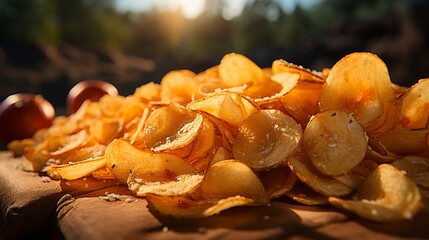 Potato chip stick fry snack