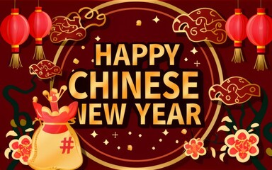 Fototapeta na wymiar Happy Chinese New Year Card