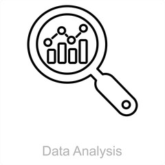 Data Analysis and big data icon concept