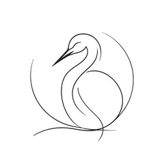 Continuous contour of heron in one line