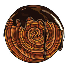 Cromboloni or croissant and bombolone with chocolate flavor vector illustration
